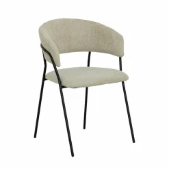 Made in Meubles Chaise<Chaise arrondie tissu écru Kanoa (lot de 2)