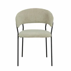 Made in Meubles Chaise<Chaise arrondie tissu écru Kanoa (lot de 2)