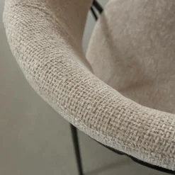 Made in Meubles Chaise<Chaise arrondie tissu écru Kanoa (lot de 2)
