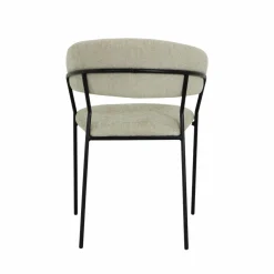 Made in Meubles Chaise<Chaise arrondie tissu écru Kanoa (lot de 2)