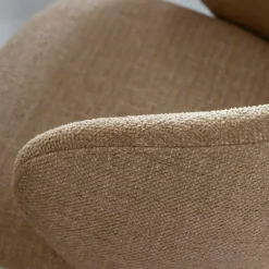 Made in Meubles Chaise<Chaise avec accoudoirs ronds en tissu sable et pieds en métal Cléa (lot de 2)