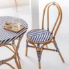 Made in Meubles Chaise<Chaise bistrot en rotin bleue Elynne (lot de 2)
