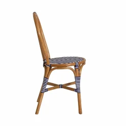 Made in Meubles Chaise<Chaise bistrot en rotin bleue Elynne (lot de 2)