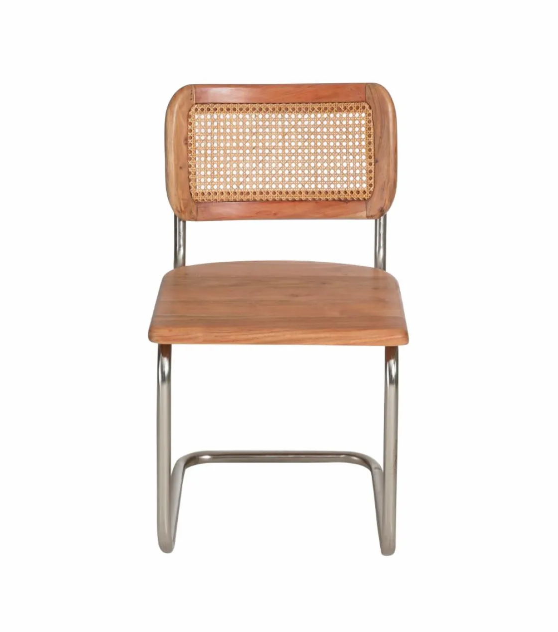 Made in Meubles Chaise<Chaise cantilever en bois d'acacia et cannage Prune (lot de 2)