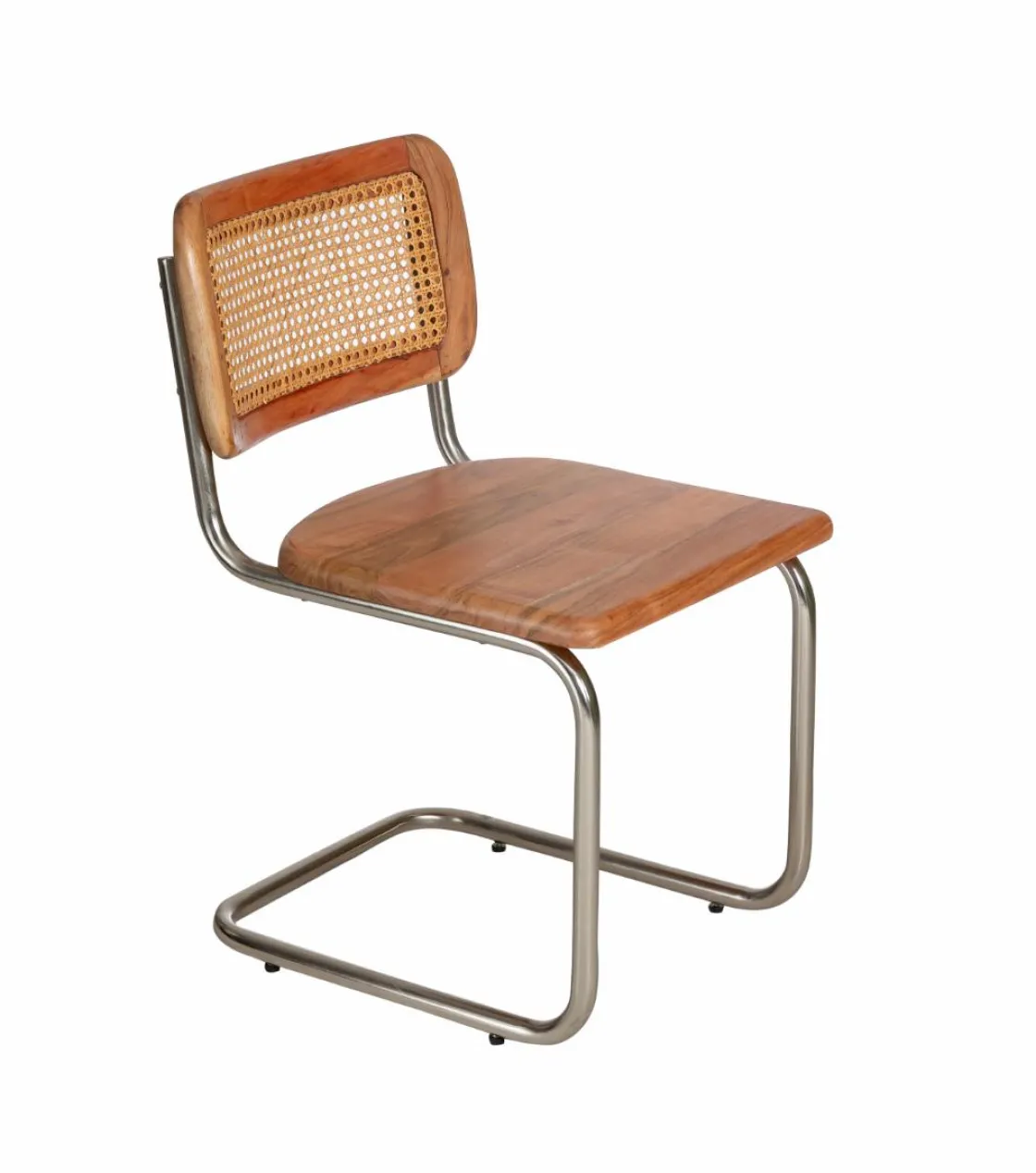 Made in Meubles Chaise<Chaise cantilever en bois d'acacia et cannage Prune (lot de 2)