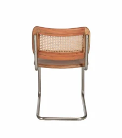 Made in Meubles Chaise<Chaise cantilever en bois d'acacia et cannage Prune (lot de 2)