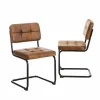 Made in Meubles Chaise<Chaise cantilever en microfibre marron Mambo (lot de 2)