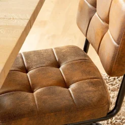 Made in Meubles Chaise<Chaise cantilever en microfibre marron Mambo (lot de 2)