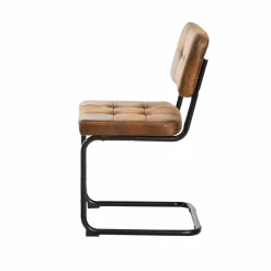 Made in Meubles Chaise<Chaise cantilever en microfibre marron Mambo (lot de 2)