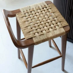 Made in Meubles Tabouret De Bar<Chaise de bar en bois de manguier Suzanna