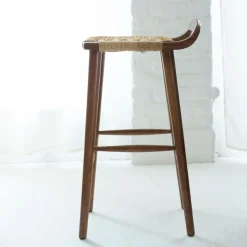 Made in Meubles Tabouret De Bar<Chaise de bar en bois de manguier Suzanna