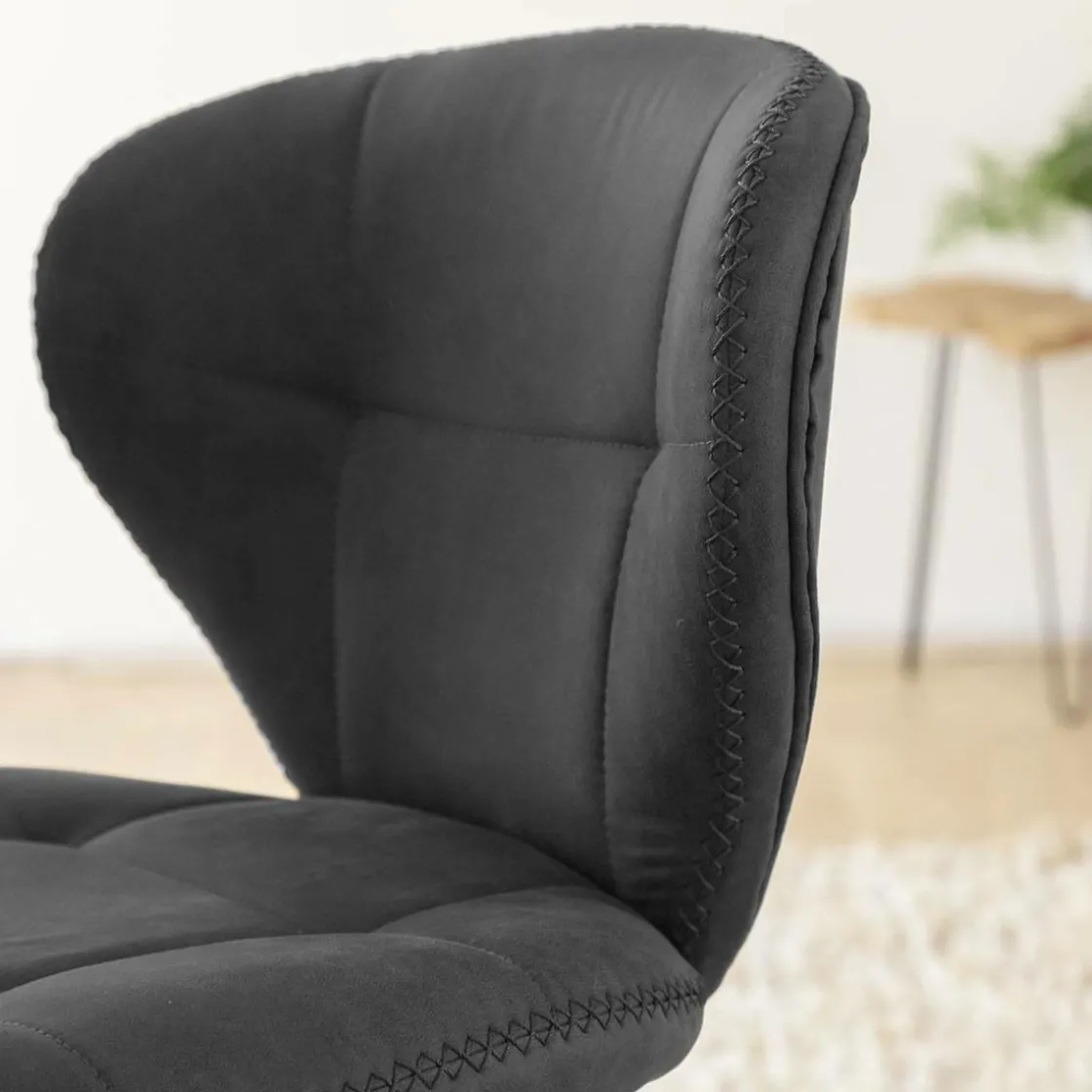 Made in Meubles Chaise|Tabouret De Bar<Chaise de bar vintage noire pied central réglable Isis (lot de 2)