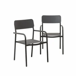 Made in Meubles Chaise De Jardin<Chaise de jardin en aluminium gris  Kaïa (lot de 2)