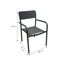 Made in Meubles Chaise De Jardin<Chaise de jardin en aluminium gris  Kaïa (lot de 2)