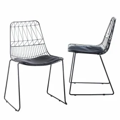 Made in Meubles Chaise<Chaise design en métal noir (lot de 2)