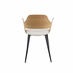 Made in Meubles Chaise<Chaise en bois clair et tissu écru Florence (lot de 2)