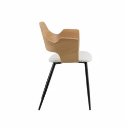 Made in Meubles Chaise<Chaise en bois clair et tissu écru Florence (lot de 2)