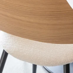 Made in Meubles Chaise<Chaise en bois clair et tissu écru Florence (lot de 2)