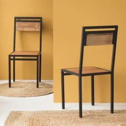 Made in Meubles Chaise<Chaise en bois d'acacia Havana (lot de 2)