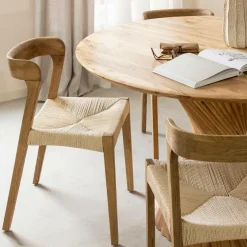 Made in Meubles Chaise<Chaise en bois de chêne et en corde Auren (lot de 2)