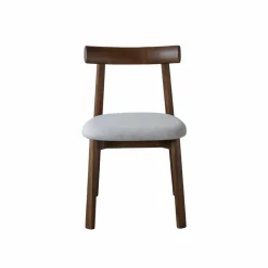 Made in Meubles Chaise<Chaise en bois de frêne foncé et tissu gris Aline (lot de 2)