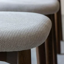 Made in Meubles Chaise<Chaise en bois de frêne foncé et tissu gris Aline (lot de 2)