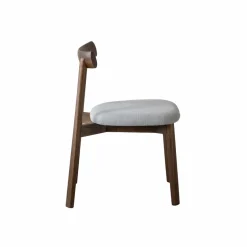Made in Meubles Chaise<Chaise en bois de frêne foncé et tissu gris Aline (lot de 2)