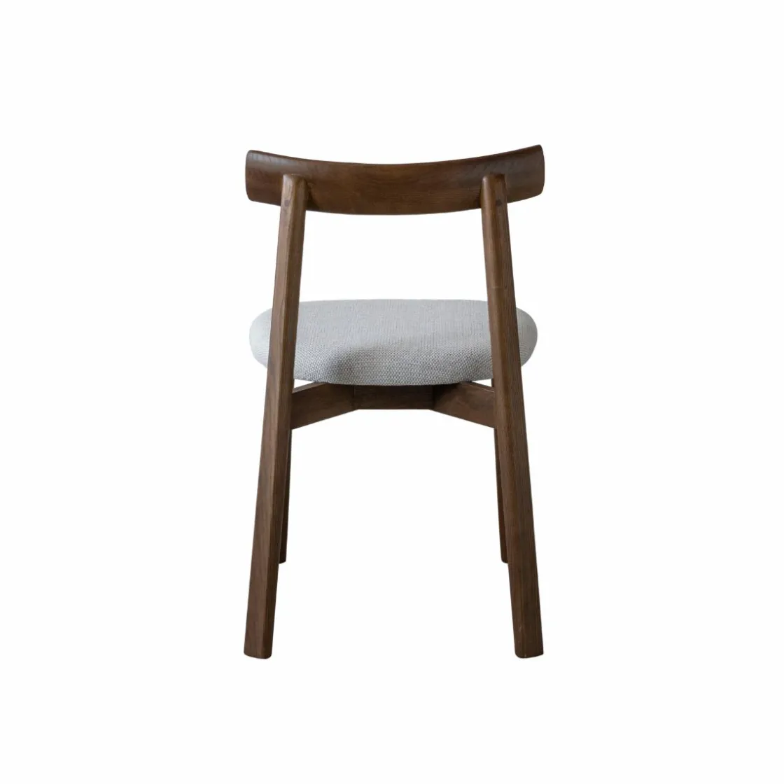 Made in Meubles Chaise<Chaise en bois de frêne foncé et tissu gris Aline (lot de 2)