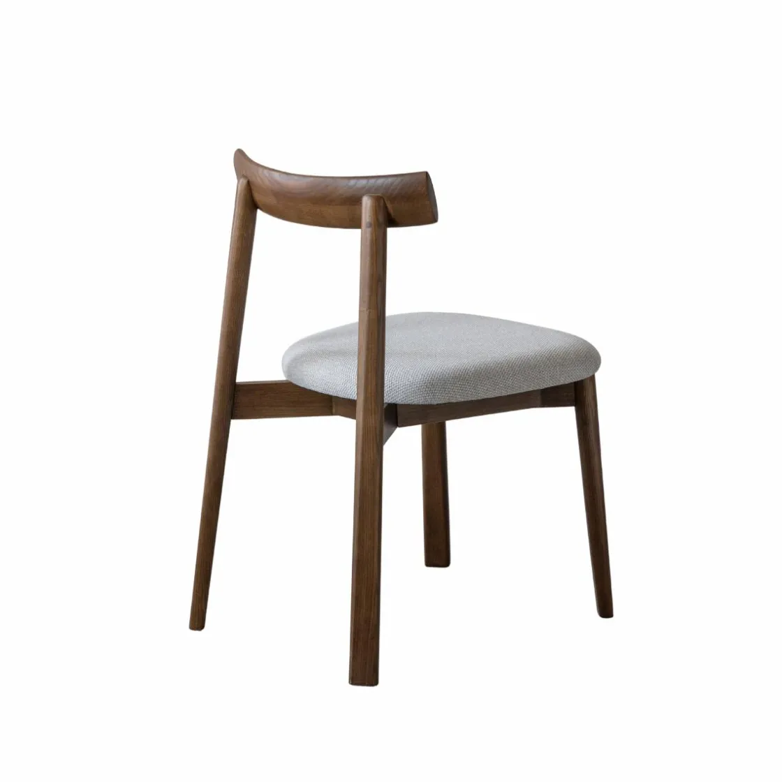 Made in Meubles Chaise<Chaise en bois de frêne foncé et tissu gris Aline (lot de 2)