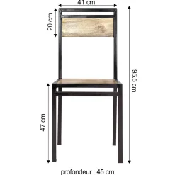 Made in Meubles Chaise<Chaise en bois de manguier New-York (lot de 2)
