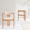 Made in Meubles Chaise<Chaise en bois de mindy et tissu bouclette Suzie (lot de 2)