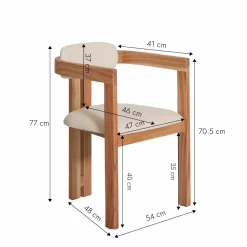 Made in Meubles Chaise<Chaise en bois de mindy et tissu bouclette Suzie (lot de 2)