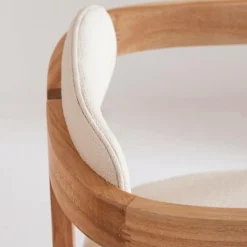 Made in Meubles Chaise<Chaise en bois de mindy et tissu bouclette Suzie (lot de 2)