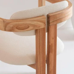 Made in Meubles Chaise<Chaise en bois de mindy et tissu bouclette Suzie (lot de 2)