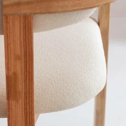 Made in Meubles Chaise<Chaise en bois de mindy et tissu bouclette Suzie (lot de 2)