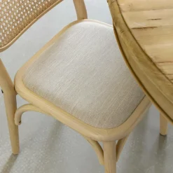 Made in Meubles Chaise<Chaise en bois d'orme clair et cannage Luzian (lot de 2)