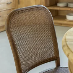 Made in Meubles Chaise<Chaise en bois d'orme et cannage Luzian (lot de 2)