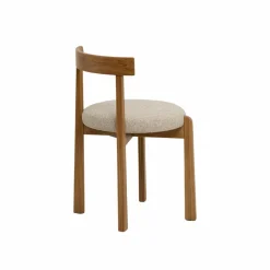 Made in Meubles Chaise<Chaise en bois d'orme et tissu bouclette gris Aline (lot de 2)