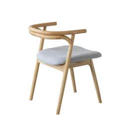 Made in Meubles Chaise<Chaise en bois d'orme et tissu gris Aline (lot de 2)