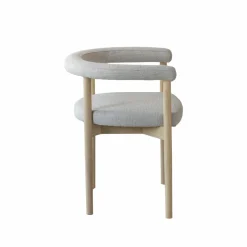 Made in Meubles Chaise<Chaise en bois d'orme et tissu gris Aline (lot de 2)