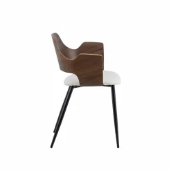 Made in Meubles Chaise<Chaise en bois foncé et tissu écru Florence (lot de 2)