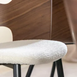 Made in Meubles Chaise<Chaise en bois foncé et tissu écru Florence (lot de 2)