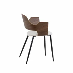 Made in Meubles Chaise<Chaise en bois foncé et tissu écru Florence (lot de 2)