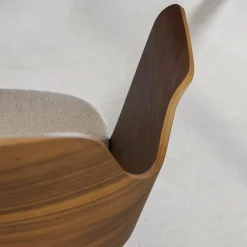 Made in Meubles Chaise<Chaise en bois foncé et tissu écru Florence (lot de 2)