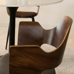 Made in Meubles Chaise<Chaise en bois foncé et velours gris Florence (lot de 2)