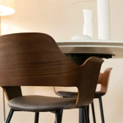 Made in Meubles Chaise<Chaise en bois foncé et velours gris Florence (lot de 2)