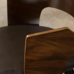 Made in Meubles Chaise<Chaise en bois foncé et velours gris Florence (lot de 2)