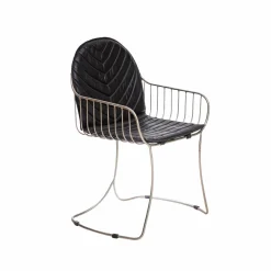 Made in Meubles Chaise<Chaise en cuir et métal noir Heidi