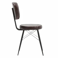 Made in Meubles Chaise<Chaise en cuir marron foncé Pharell (lot de 2)
