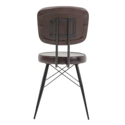 Made in Meubles Chaise<Chaise en cuir marron foncé Pharell (lot de 2)